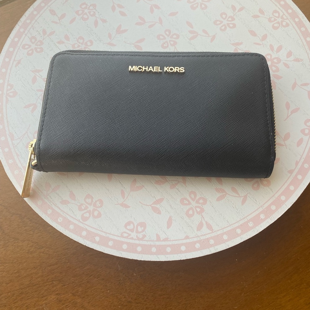 Michael Kors Black Zip-Around Wallet